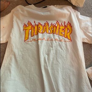 Thrasher flame white shirt. Small
